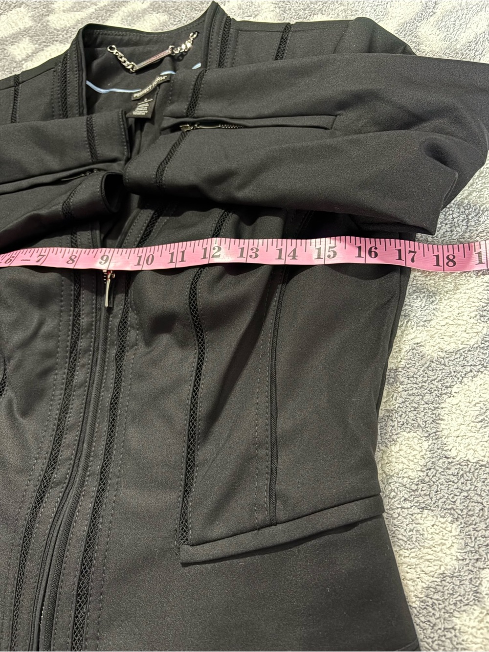 WHBM Perfect Form Blazer Jacket Black Zip Front Peplum 6 - Picture 7 of 15